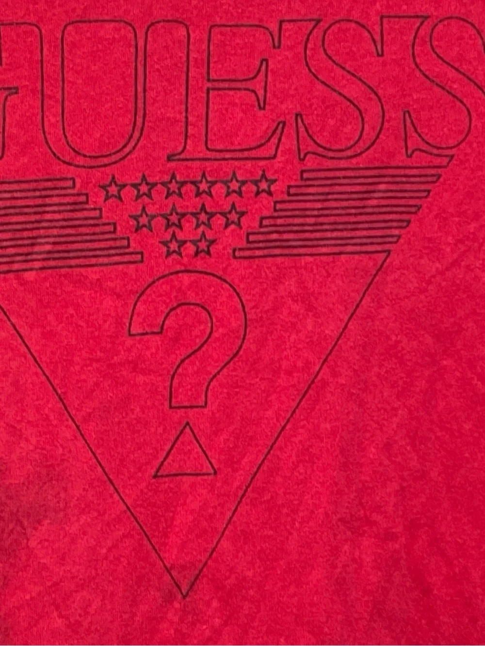 GUESS Red and Black Tie-Dye Logo Tee - Picture 3 of 5